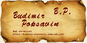 Budimir Popsavin vizit kartica